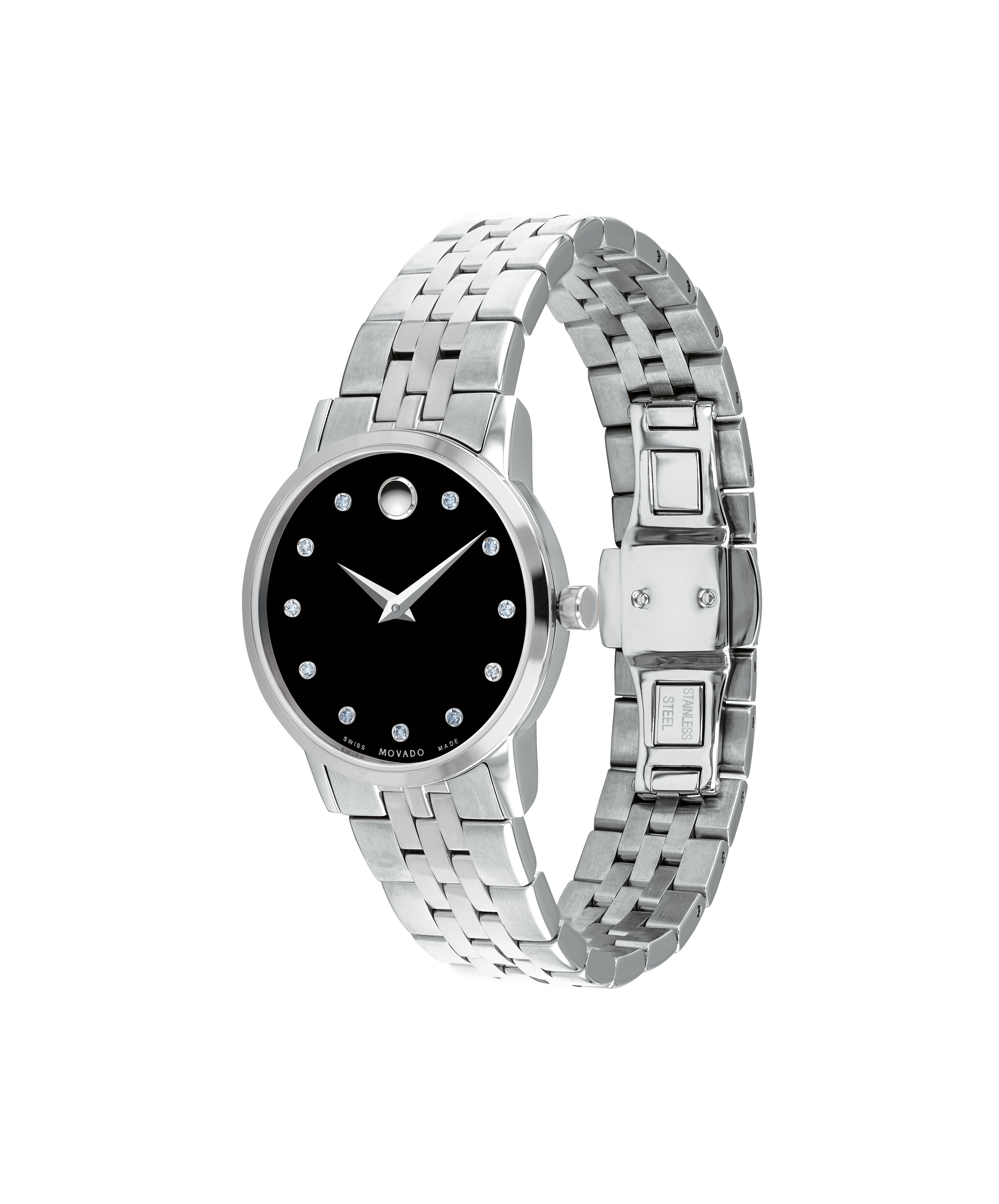 Movado Ladies' Movado Museum Classic Mesh Watch with Black Dial