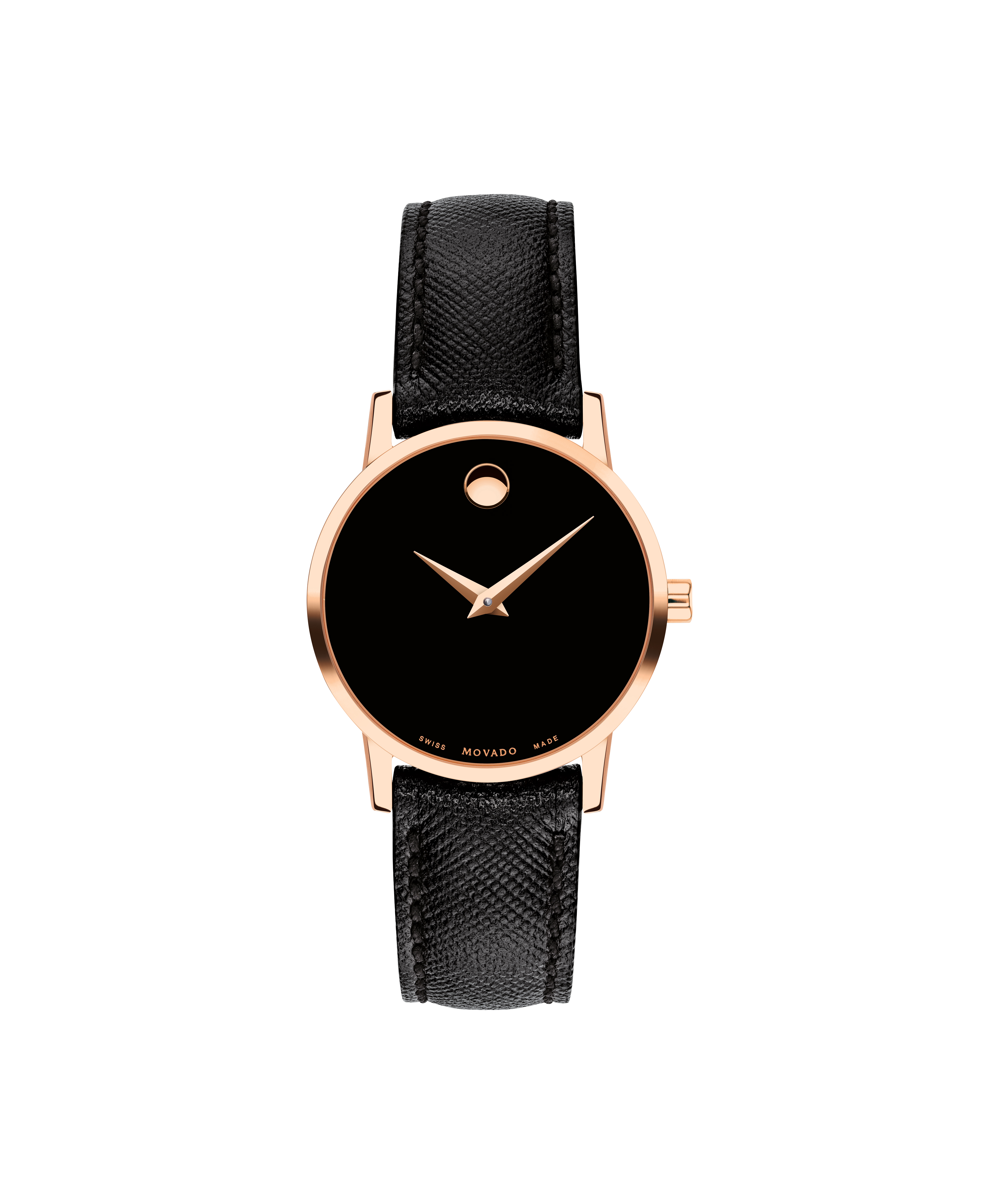 Movado Faceto Quartz Movement Black Dial Ladies Watch 0605586